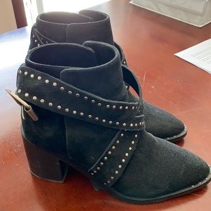 Buckle up black booties